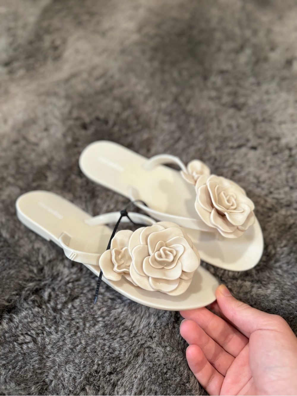 Mini Mellisa beige sandals with flower